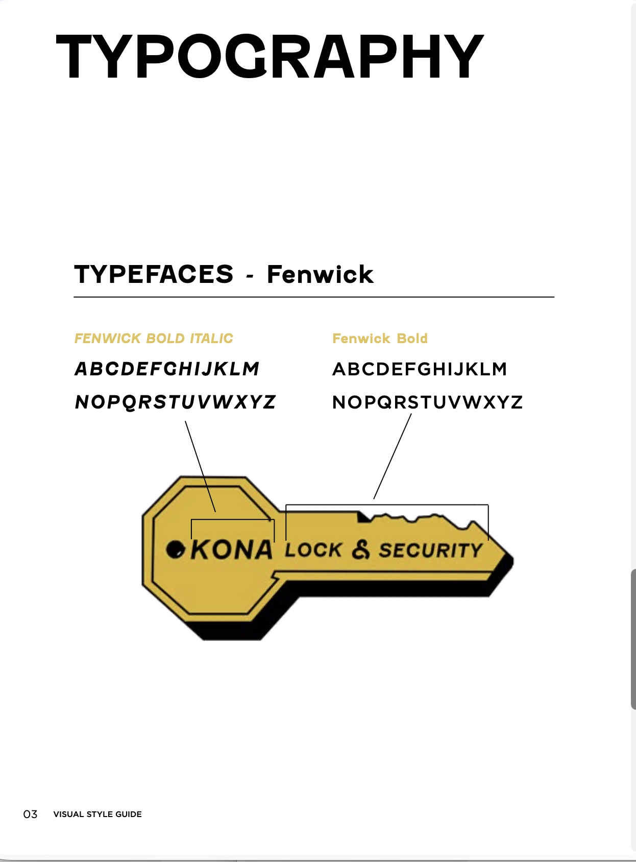Kona Lock typography
