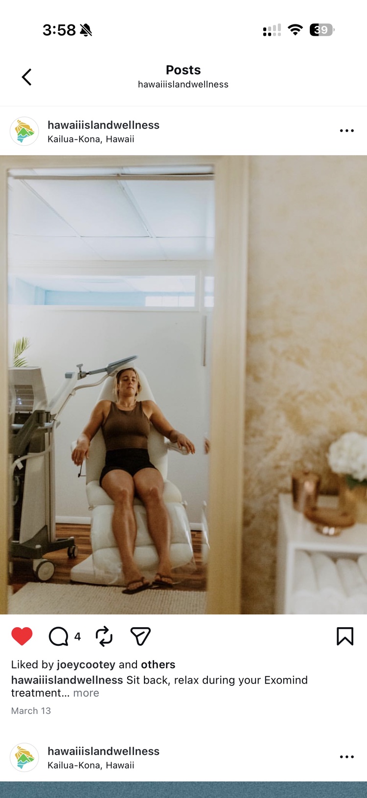 Hawaii Island Wellness social media post produced by Cornerstone Creative