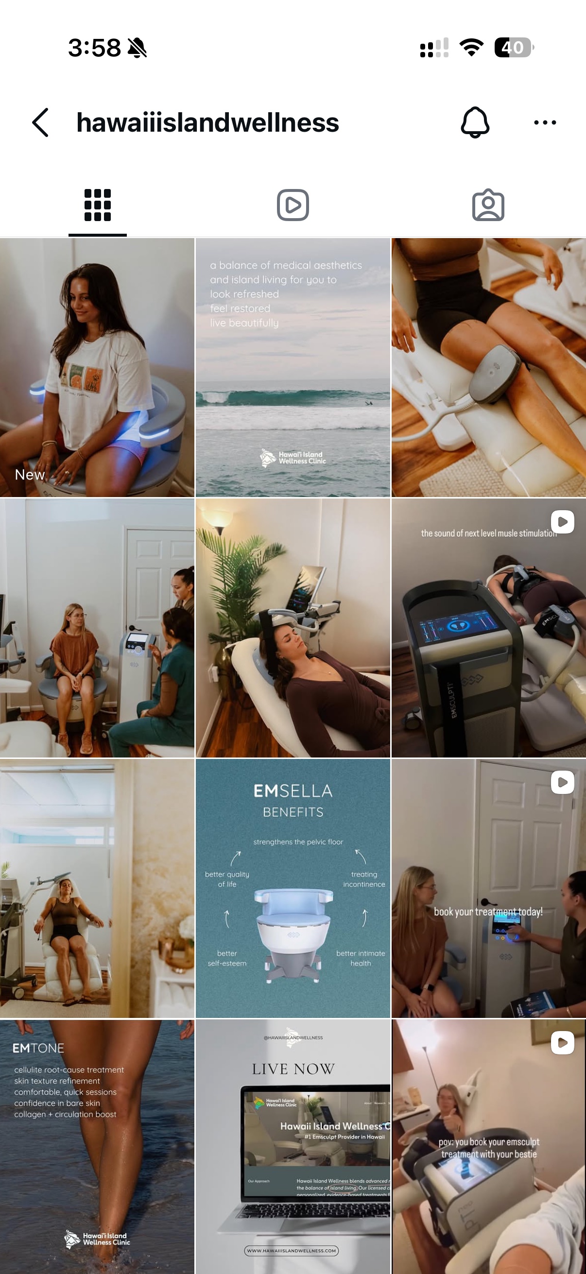 Hawaii Island Wellness Instagram feed managed by Cornerstone Creative
