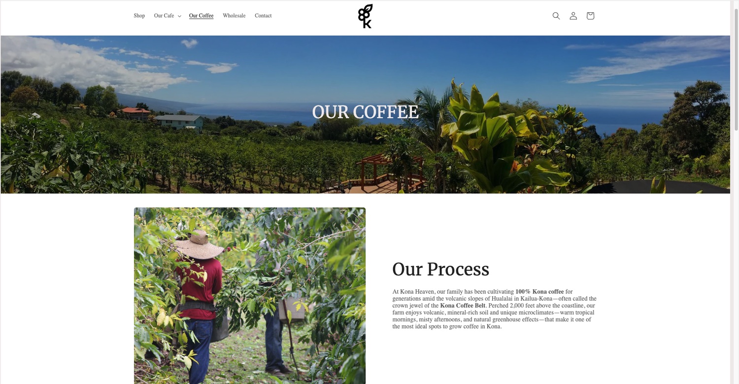 Kona Heaven website design