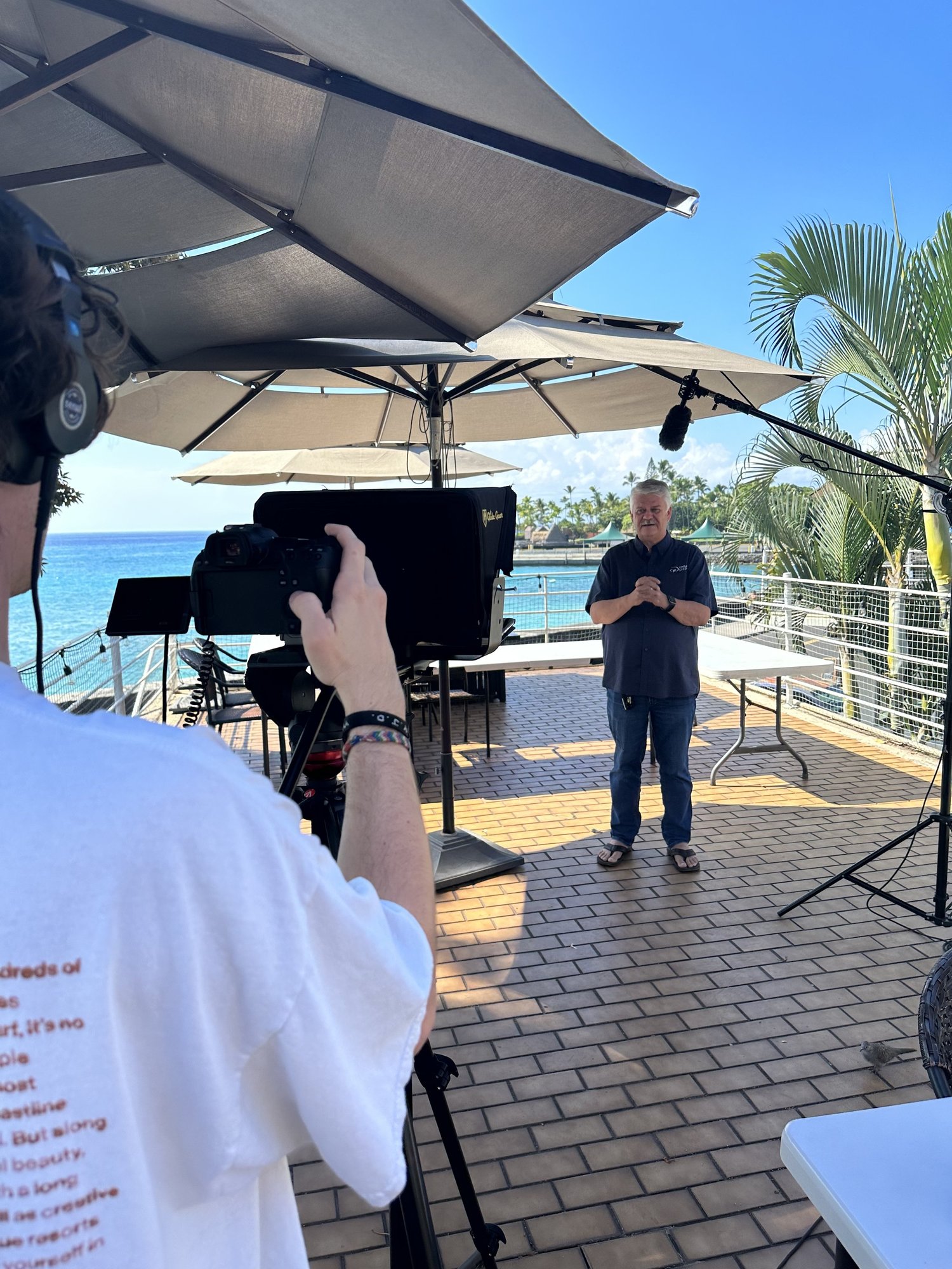 The Cornerstone Creative team filming on location in Kona