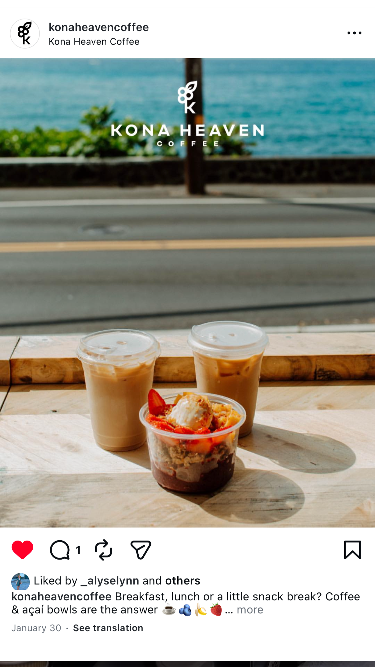 Coffee and dessert by the ocean