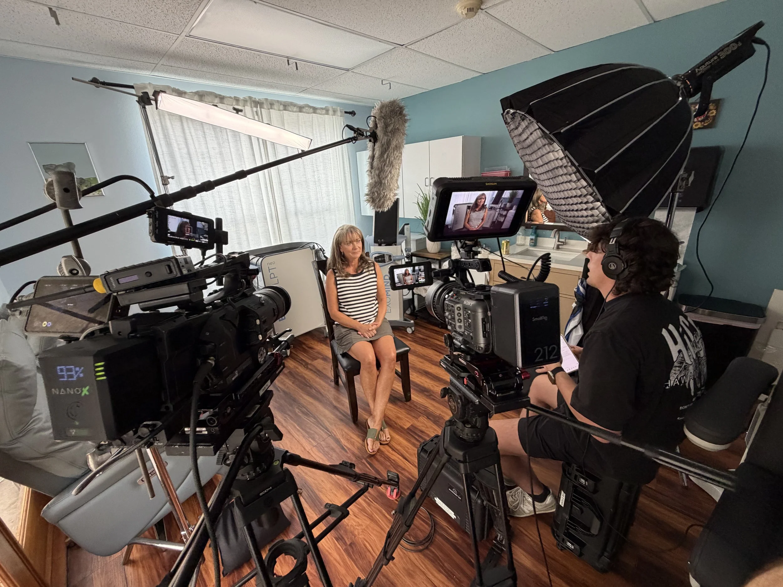 Interview filming setup