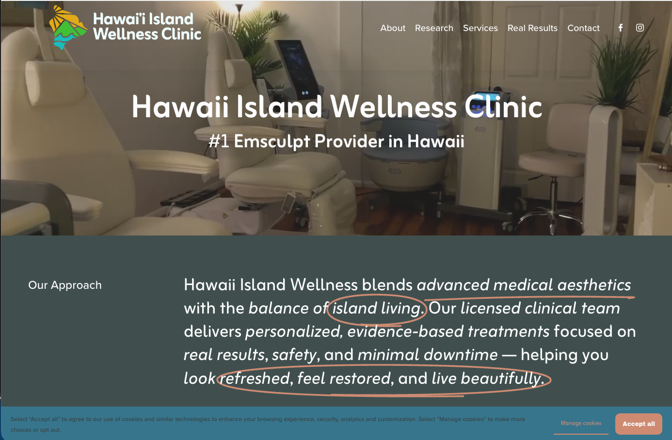 Hawaii Island Wellness Clinic website